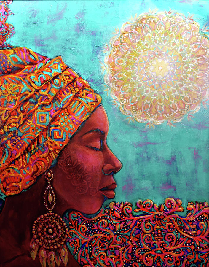 Guardianship - Nsoromma Painting by Cora Marshall