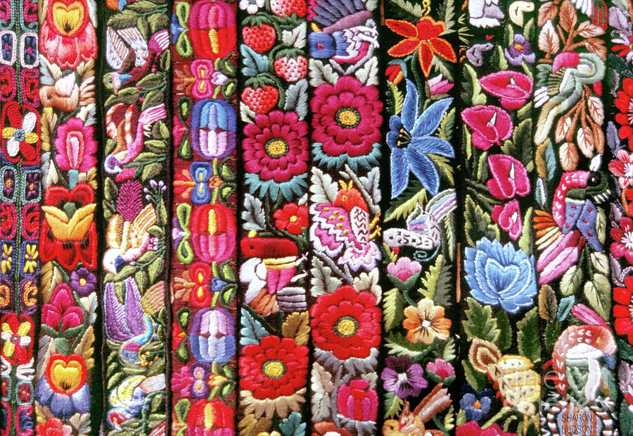 Guatemala embroidery - Floral Belts Photograph by Sharon Hudson