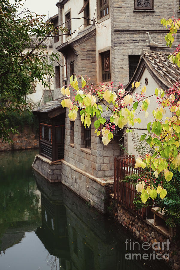 Fall Photograph - Gubei Water Town Canal by Iryna Liveoak