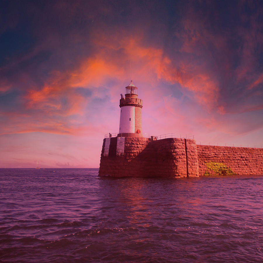 Guernsey Lighthouse From The Sea Photograph By Ann Biddlecombe - Pixels