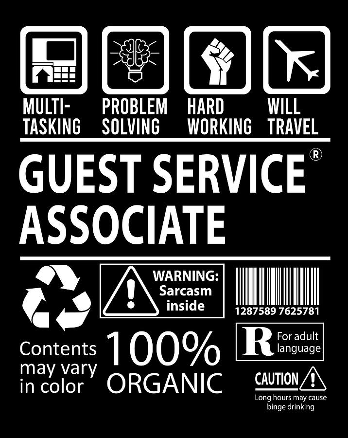 Guest Service Associate T Shirt - Multitasking Job Title Gift Item Tee ...