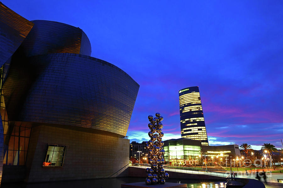 Guggenheim Museum and Iberdrola Tower Panorama Bilbao Spain Photograph by James Brunker