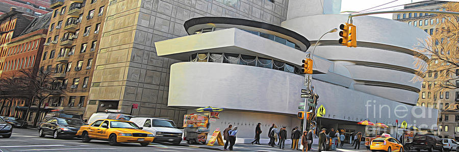 Architecture Photograph - Guggenhiem Museum New York Panorama Artistic NYC  by Chuck Kuhn