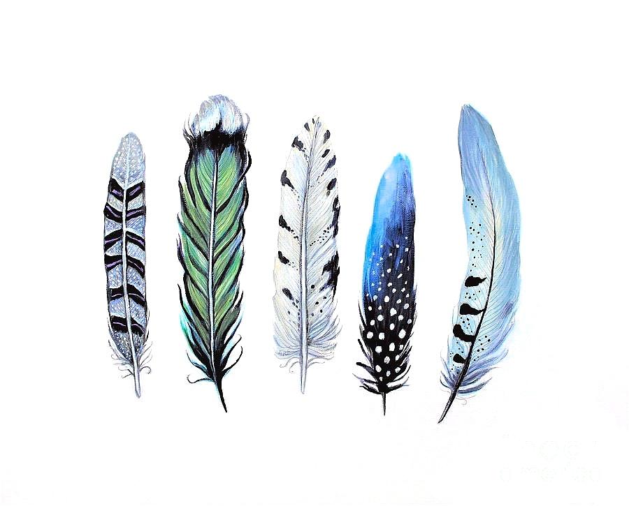 Feather Painting - Guide Me by Elizabeth Robinette Tyndall