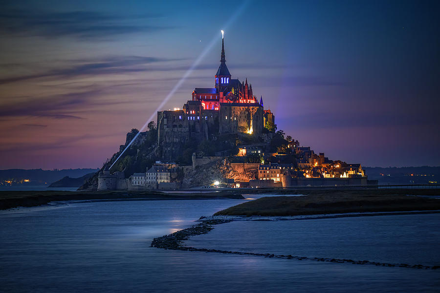 Guiding Light Mont Saint Michel Photograph by Dee Potter