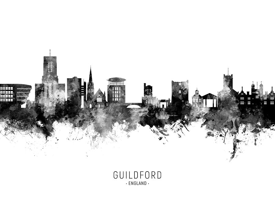 Guildford England Skyline #30 Digital Art by Michael Tompsett