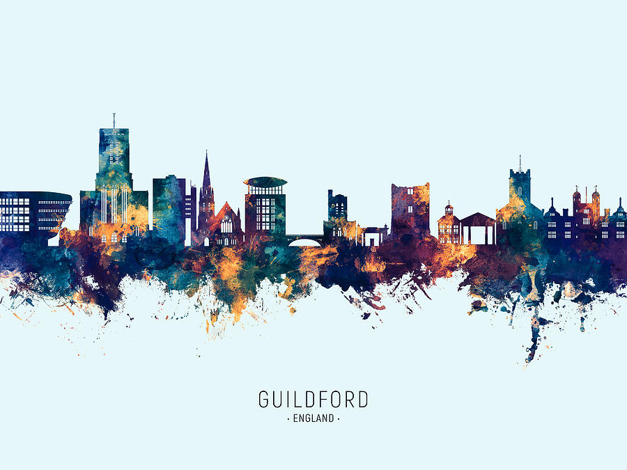 Guildford England Skyline #32 Digital Art by Michael Tompsett