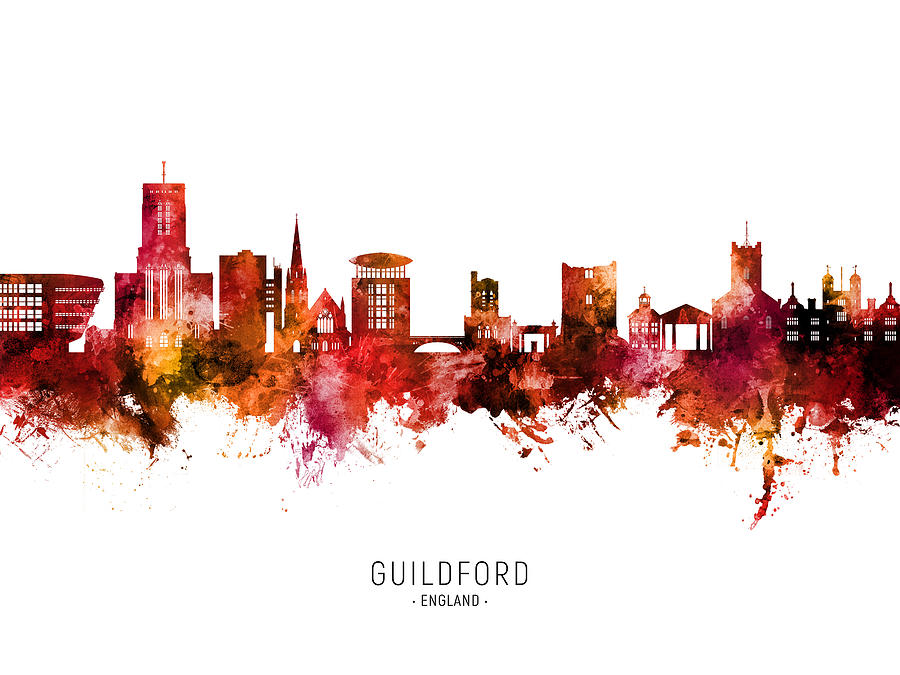 Guildford England Skyline #39 Digital Art by Michael Tompsett