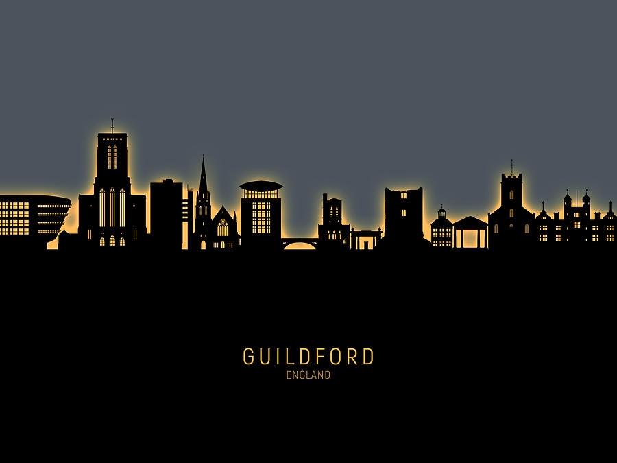 Guildford England Skyline #42 Digital Art by Michael Tompsett