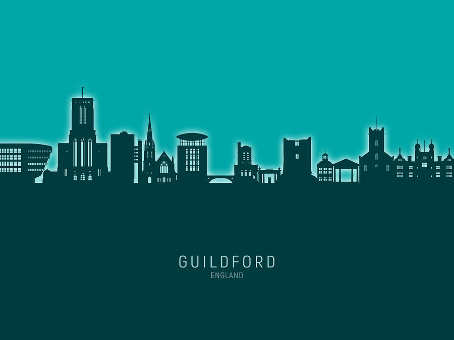 Guildford England Skyline #44 Digital Art by Michael Tompsett