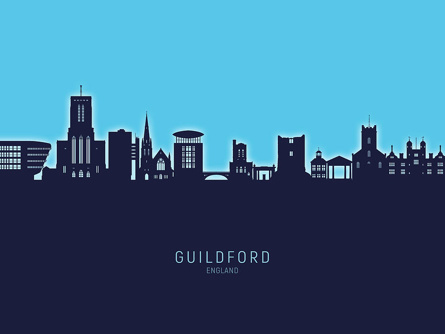 Guildford England Skyline #45 Digital Art by Michael Tompsett