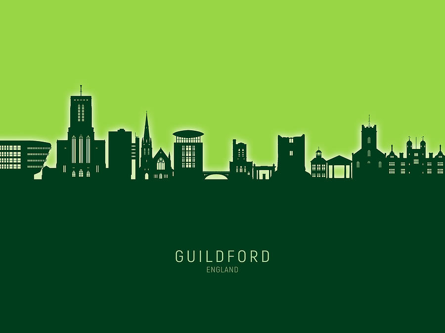 Guildford England Skyline #46 Digital Art by Michael Tompsett
