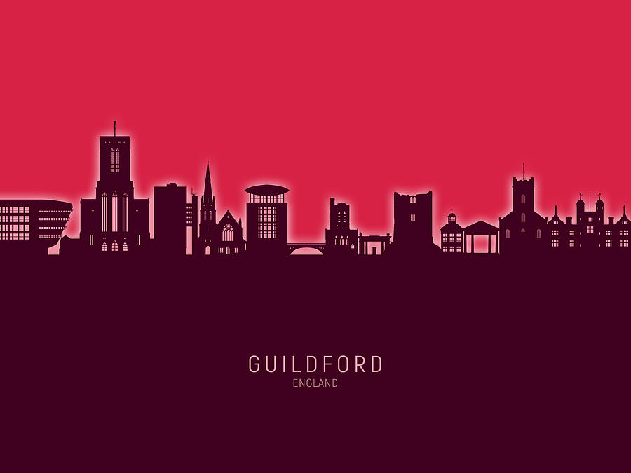 Guildford England Skyline #48 Digital Art by Michael Tompsett