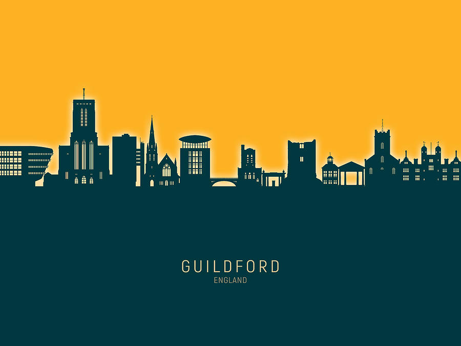 Guildford England Skyline #49 Digital Art by Michael Tompsett