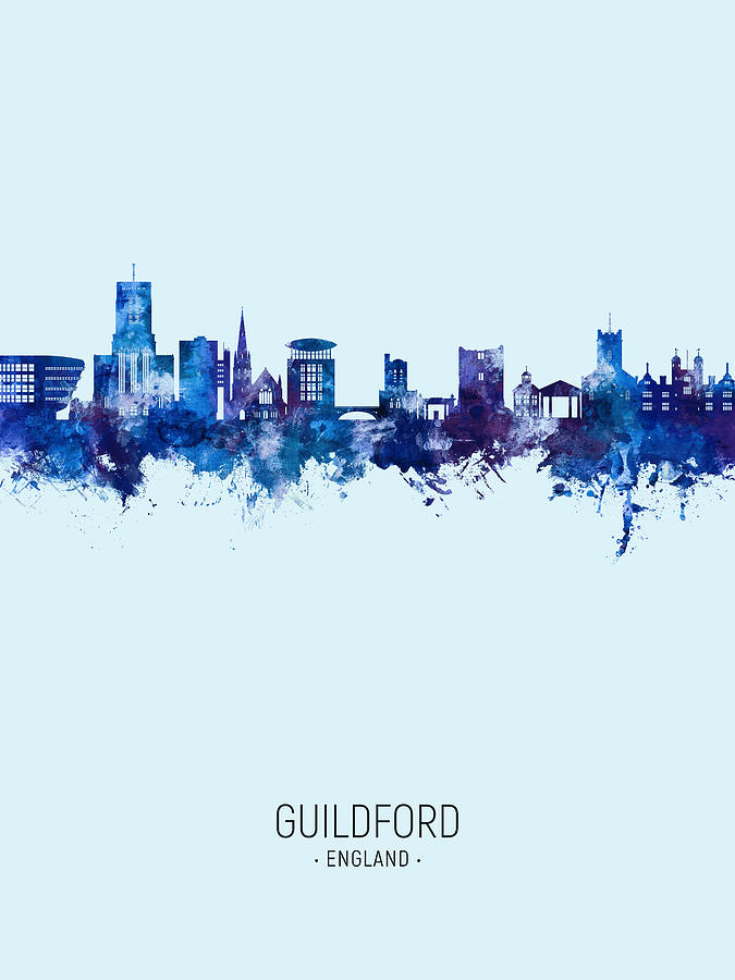 Guildford England Skyline #53 Digital Art by Michael Tompsett