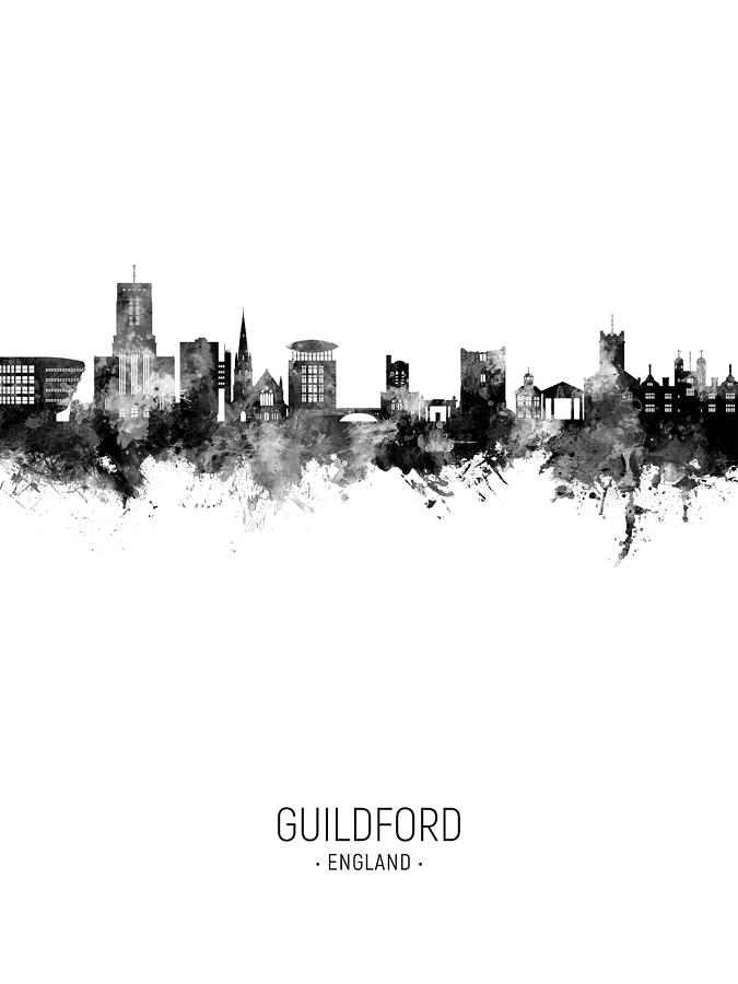 Guildford England Skyline #55 Digital Art by Michael Tompsett