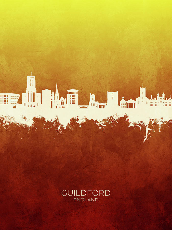 Guildford England Skyline #66 Digital Art by Michael Tompsett