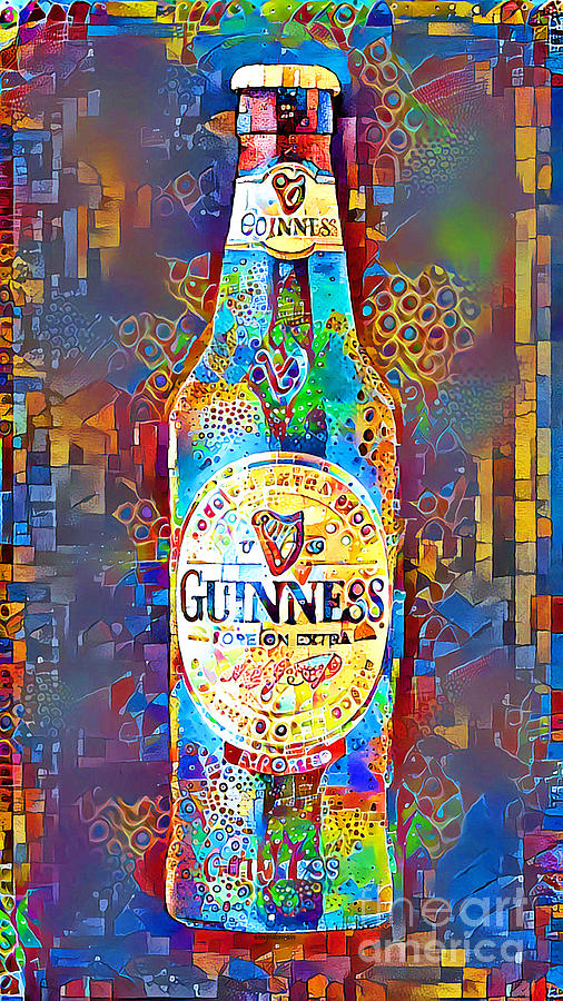 Beer Photograph - Guinness Beer in Contemporary Vibrant Happy Color Motif 20200503 by Wingsdomain Art and Photography