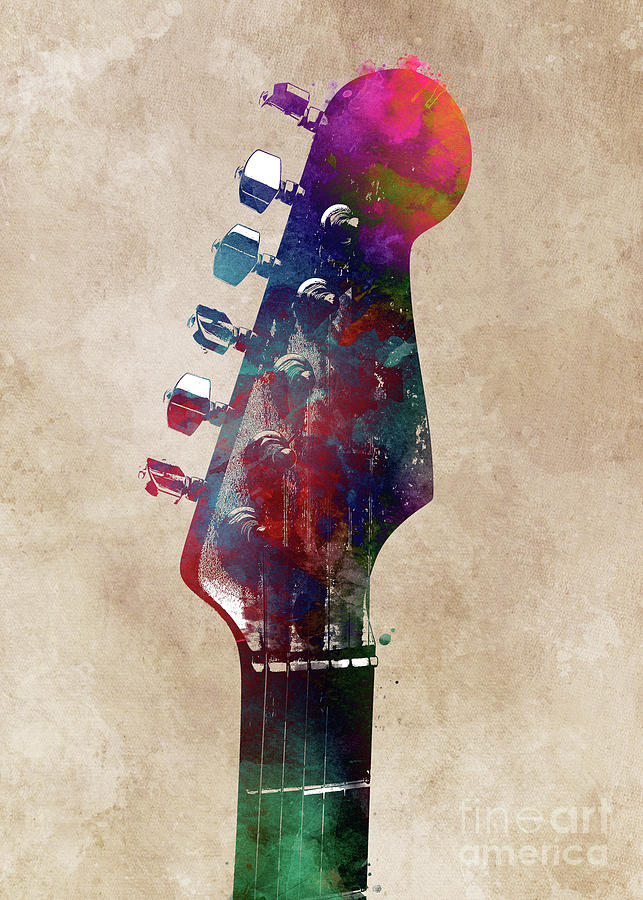 Guitar art 1 #guitar #music Digital Art by Justyna Jaszke JBJart