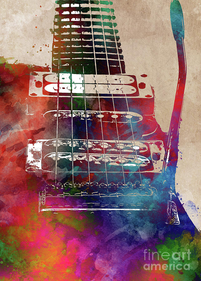 Guitar art 12 #guitar #music Digital Art by Justyna Jaszke JBJart