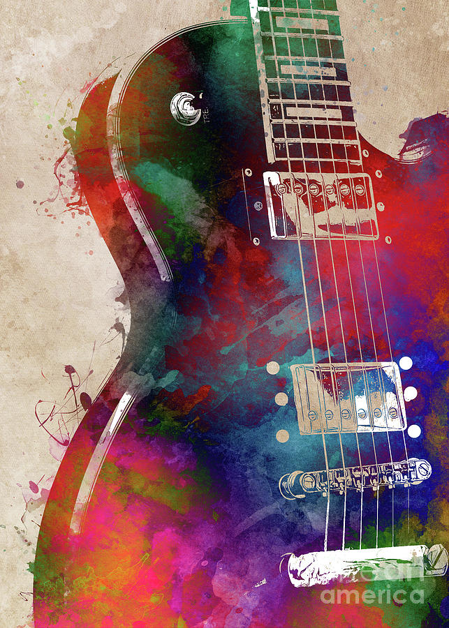 Guitar art 14 #guitar #music Digital Art by Justyna Jaszke JBJart