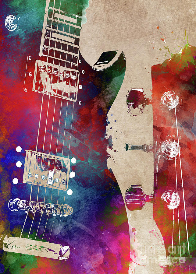 Guitar art 18 #guitar #music Digital Art by Justyna Jaszke JBJart