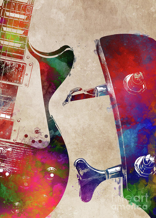 Guitar art 4 #guitar #music Digital Art by Justyna Jaszke JBJart