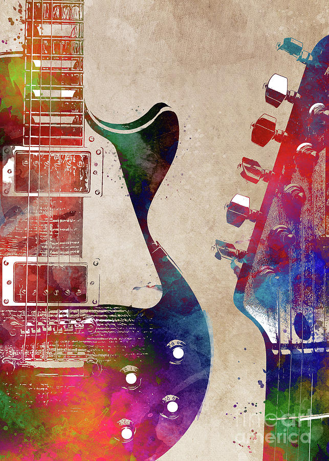 Guitar art 6 #guitar #music Digital Art by Justyna Jaszke JBJart