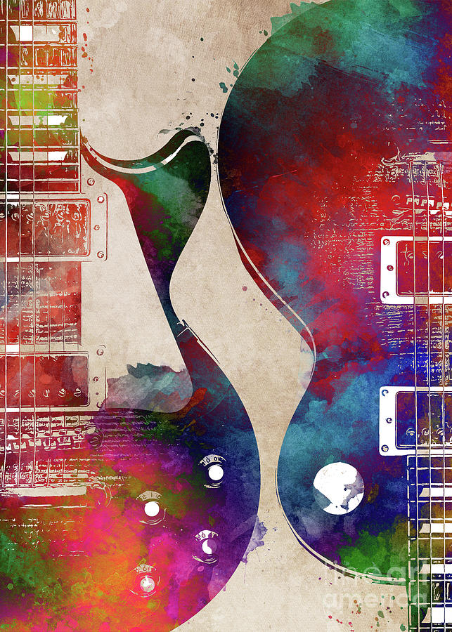 Guitar art 7 #guitar #music Digital Art by Justyna Jaszke JBJart