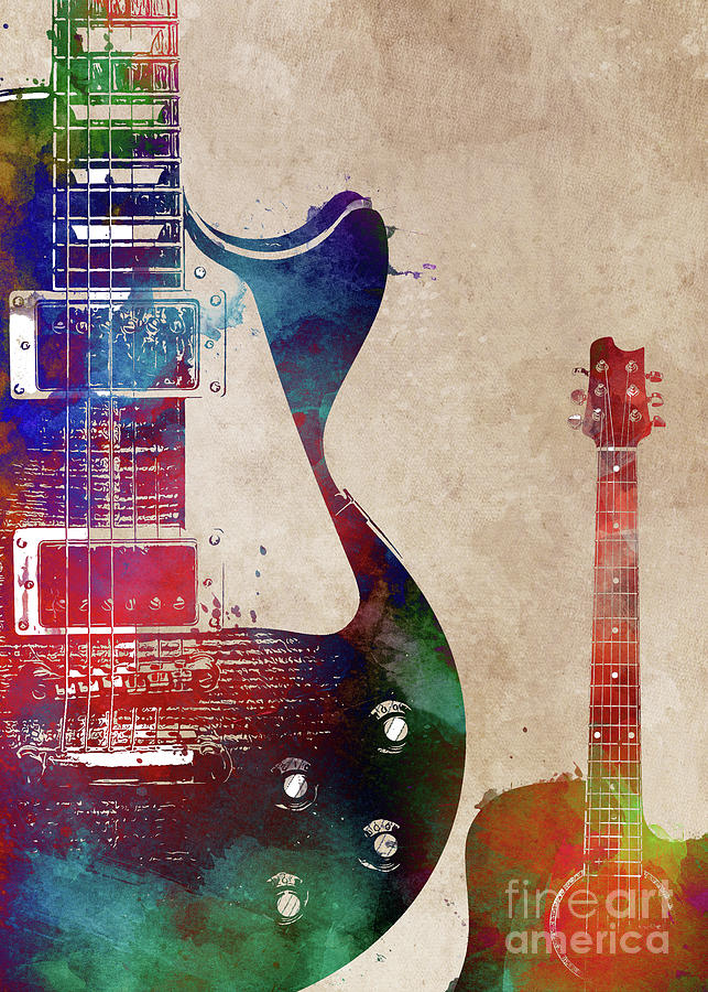 Guitar art 8 #guitar #music Digital Art by Justyna Jaszke JBJart