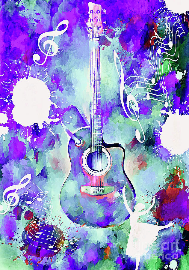 Guitar Art Digital Art by Lauries Intuitive