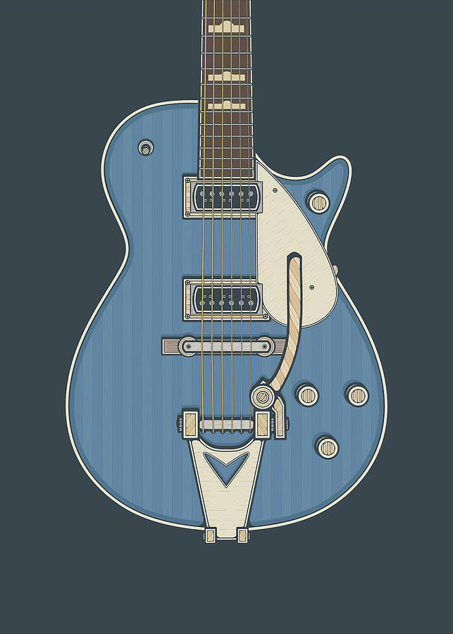 Guitar Blue Jet Guitar Digital Art by Towery Hill - Fine Art America