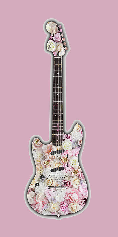 Guitar Flowers Floral Painting by Tony Rubino