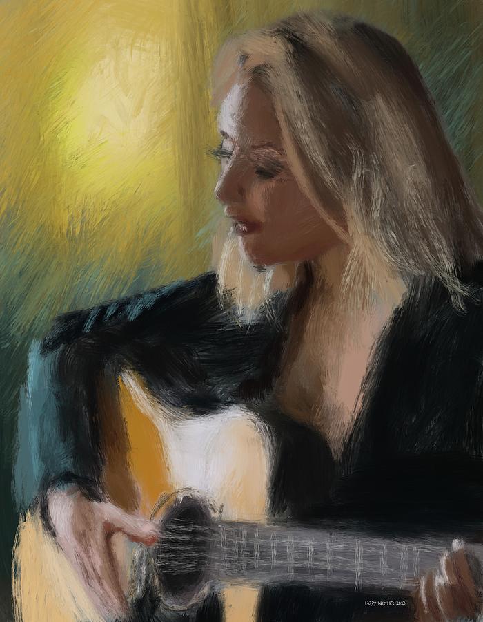 Guitar Girl Digital Art by Larry Whitler