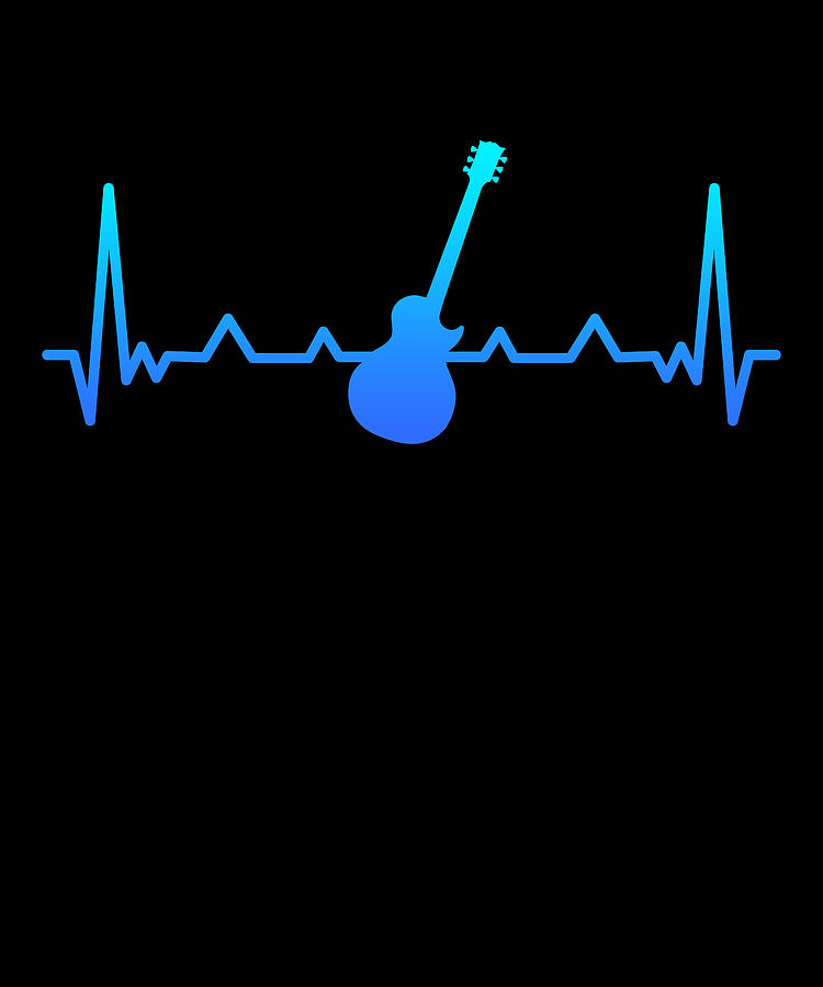 Guitar Heartbeat Music and Guitarist Gift Dad Mom Digital Art by Qwerty  Designs - Pixels