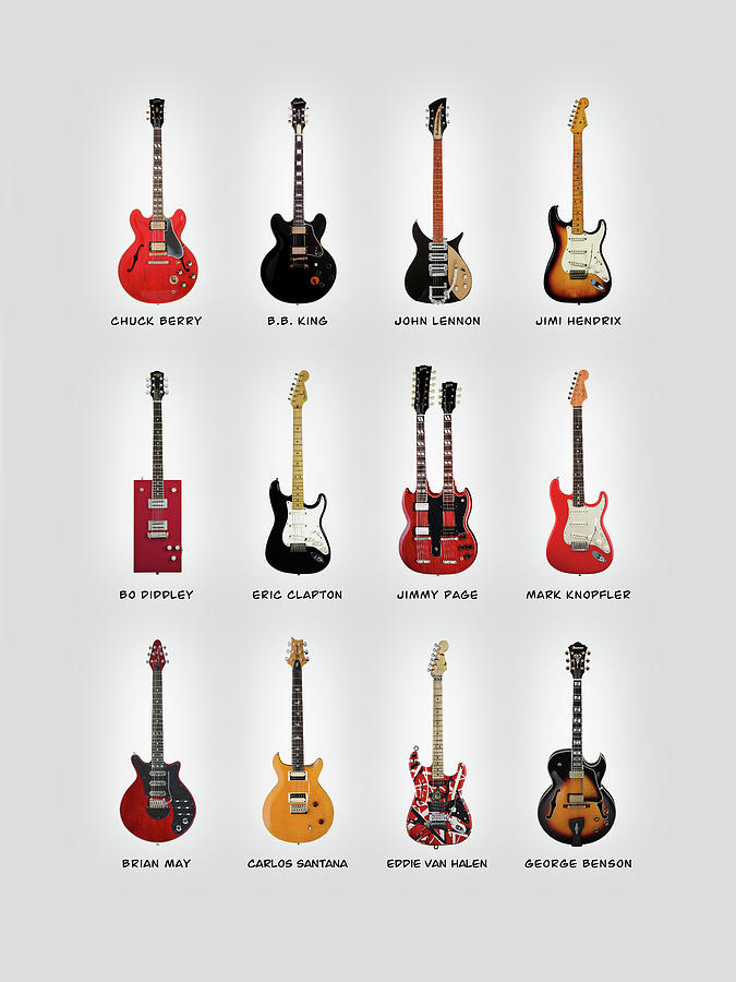 Fender Stratocaster Photograph - Guitar Icons No1 by Mark Rogan