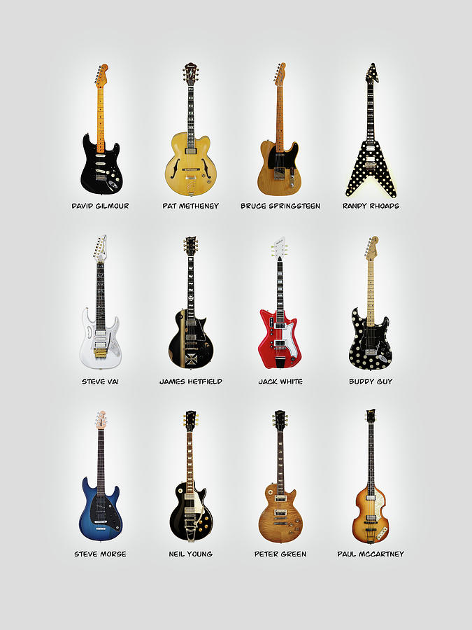 Fender Stratocaster Photograph - Guitar Icons No2 by Mark Rogan