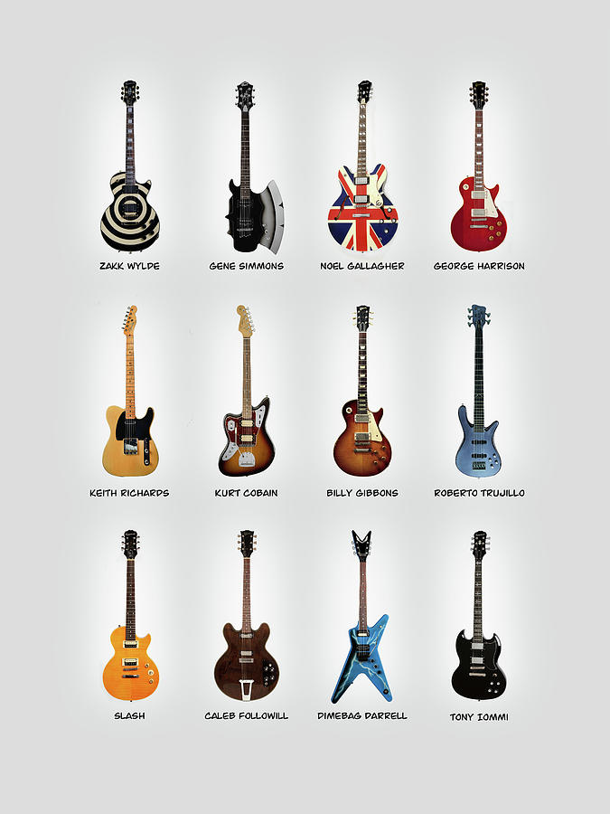 George Harrison Photograph - Guitar Icons No3 by Mark Rogan