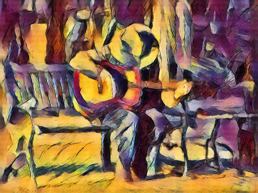 Guitar Man - DWP1078922 Painting by Dean Wittle