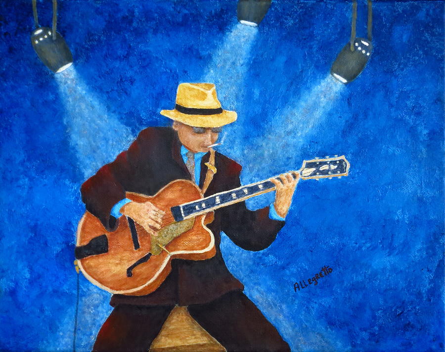 Guitar Man Painting by Pamela Allegretto