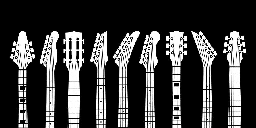 Guitar Necks Tees Painting by Tony Rubino