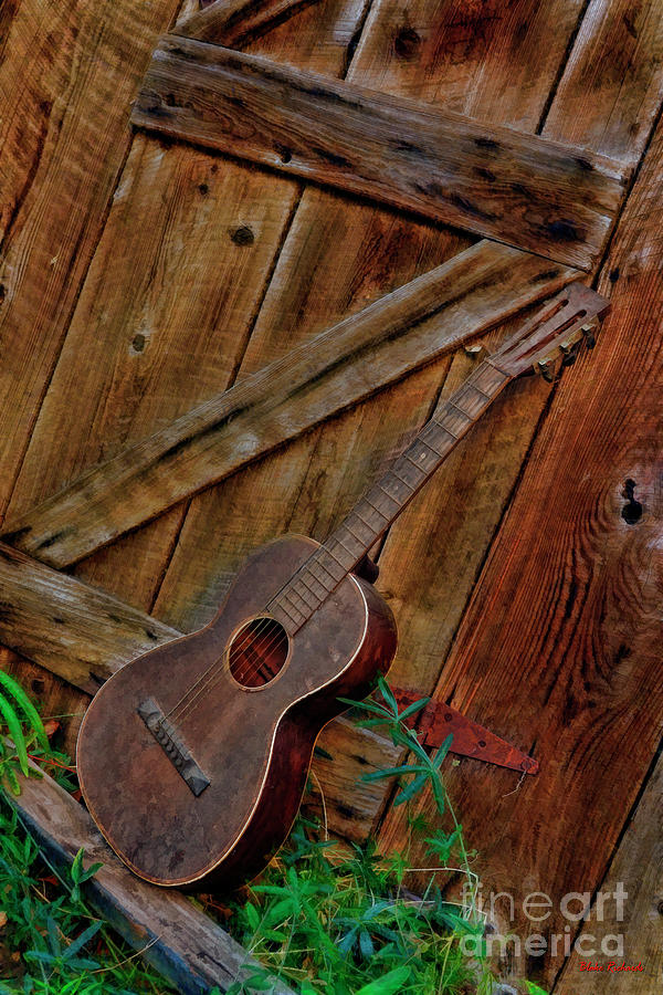 Guitar On Old Barn Photograph by Blake Richards