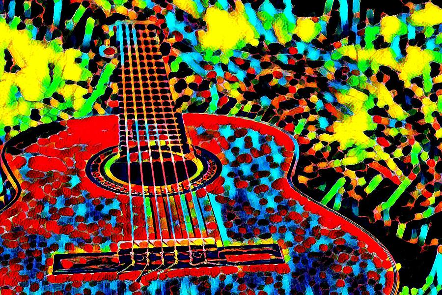 Guitar Party Painting by Ally White