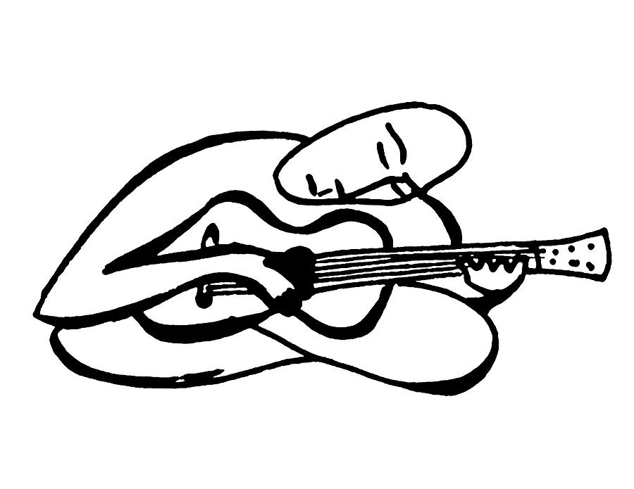 Guitar Player Drawing by Masha Batkova