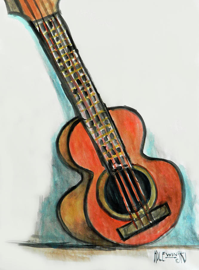 Abstract Painting - Guitar by Robert Holewinski
