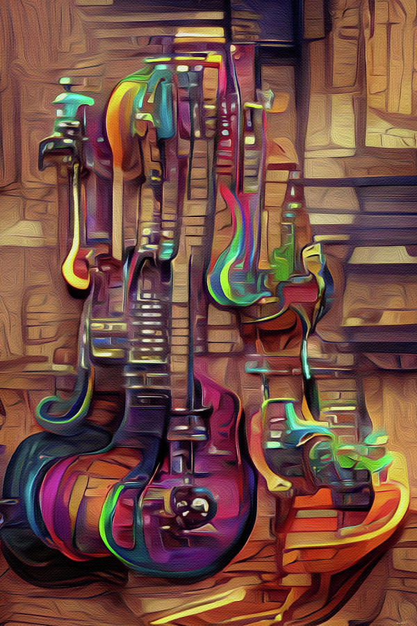 Guitar Shop Digital Art by Michelle Hoffmann