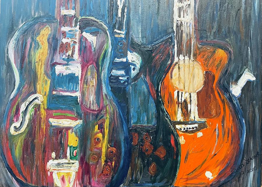 Guitar Trio Painting by Lisa Schrock - Fine Art America