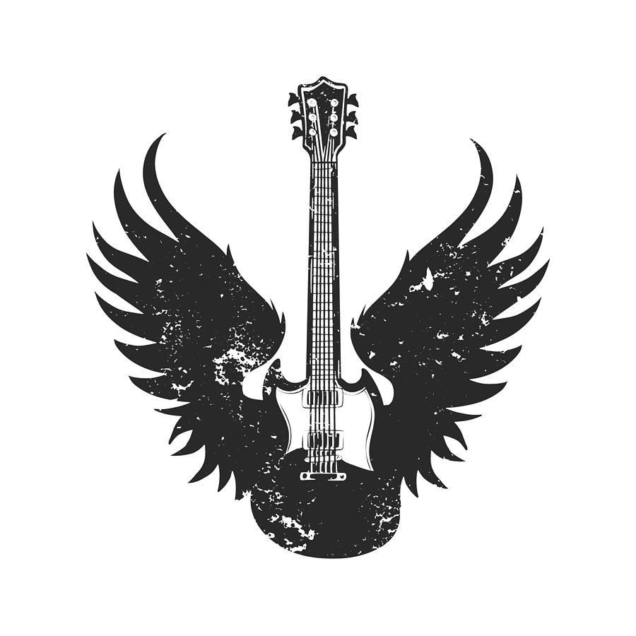 Guitar Wings Drawing by Johnnie Art - Fine Art America