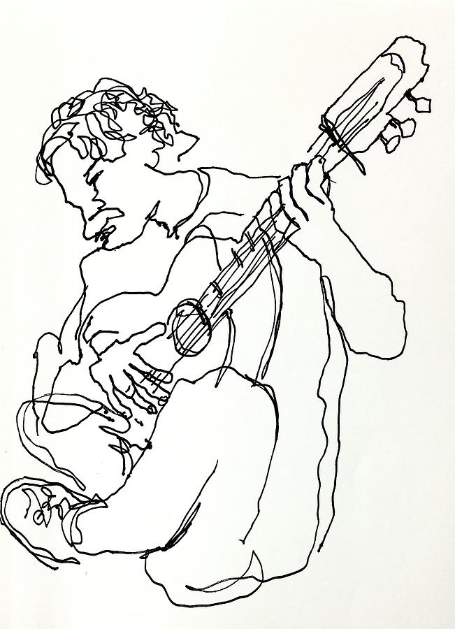Guitarist Drawing by James Huntley
