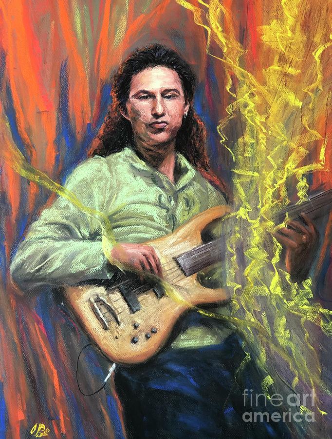Guitarist  Painting by Jieming Wang